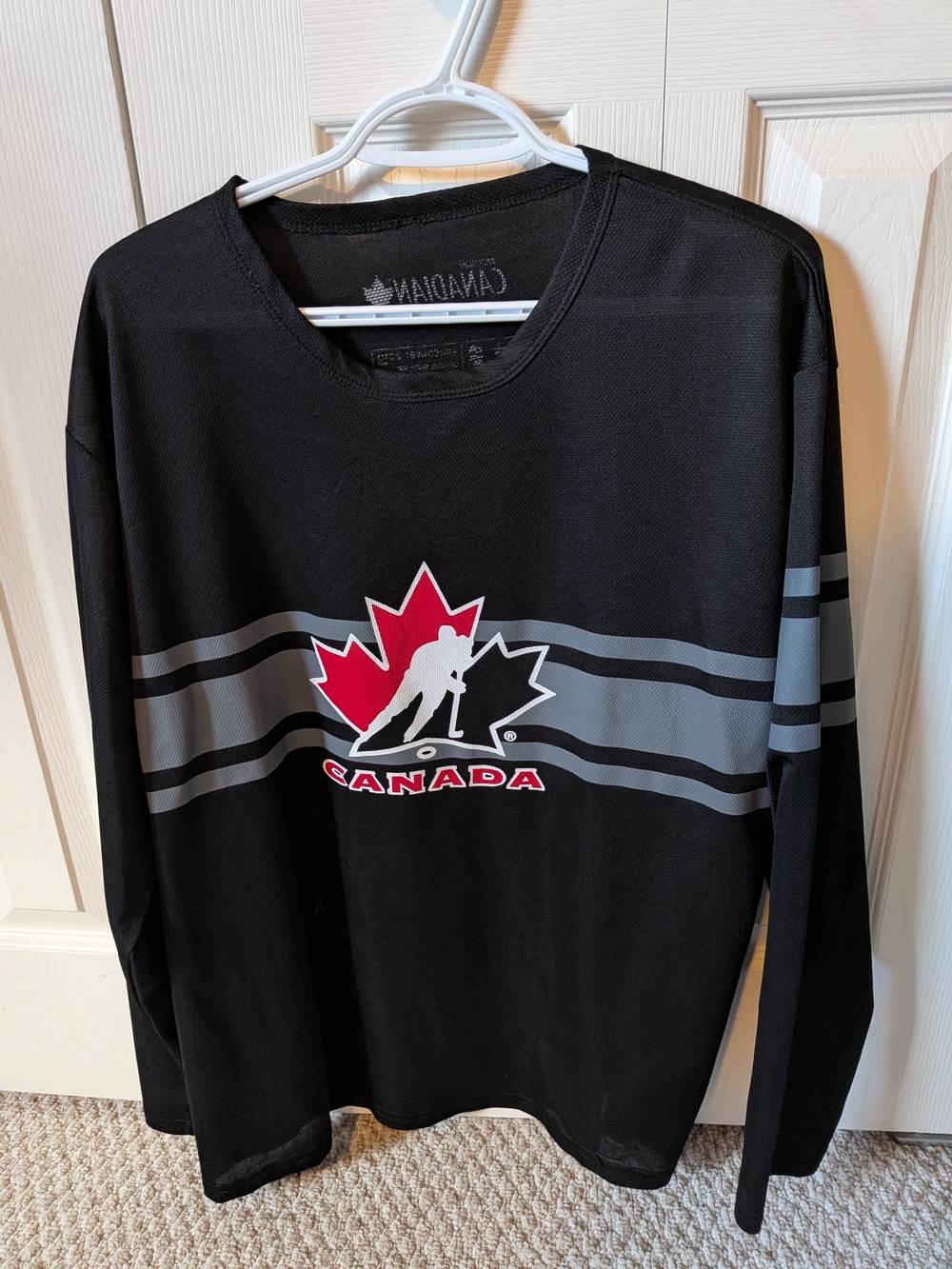 Canada Hockey Logo Black Long Sleeve Jersey Vancouver 2010